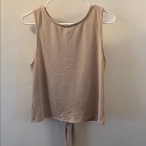 Francescas Taupe Tie Back Tank Top